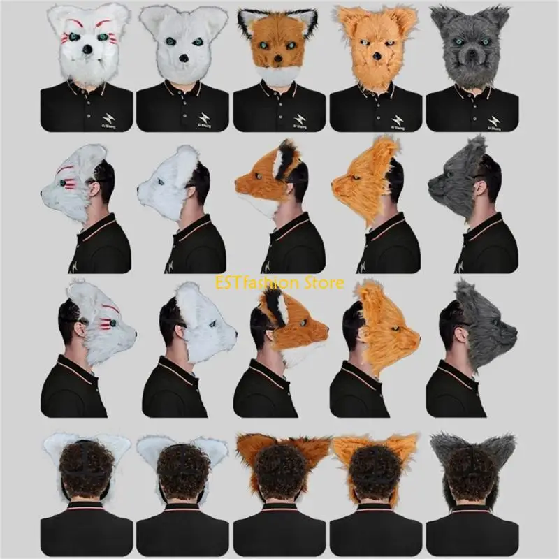 Masque loup-garou Y5GC, masque effrayant en Latex, tête complète, déguisement pour Halloween, carnaval, fête mascarade