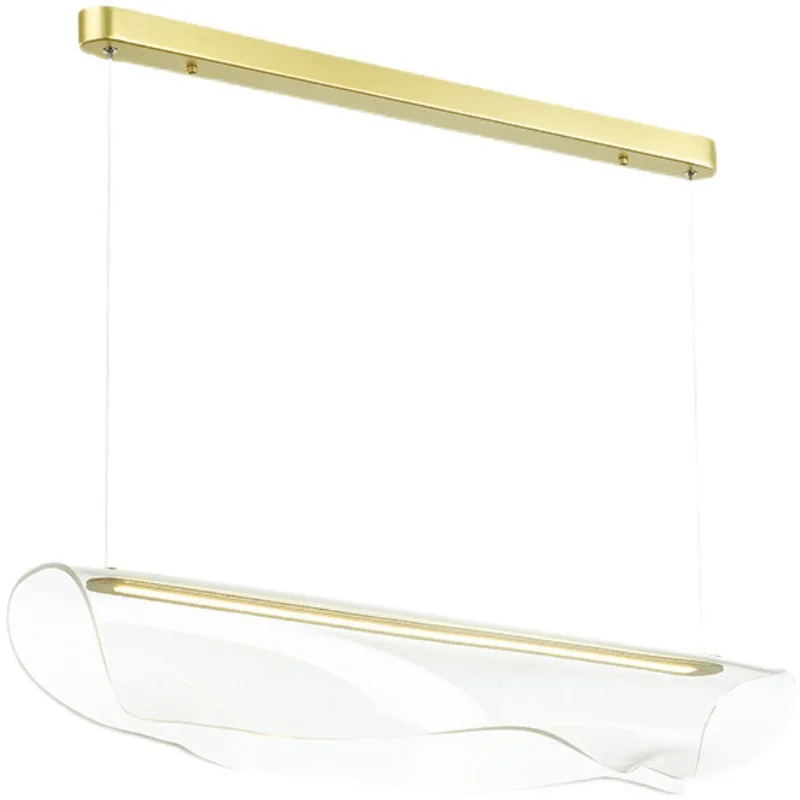 

French designer luxury restaurant high-end exhibition hall front desk bar office dining table strip light