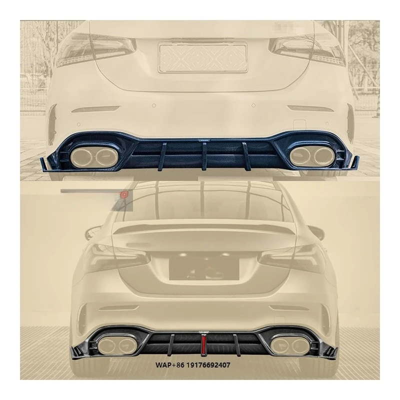 

For Benz A-Class W177 2019+ New Dry Carbon Fiber Bumper Rear Lip A180 A200 A35 A45 Throat Design