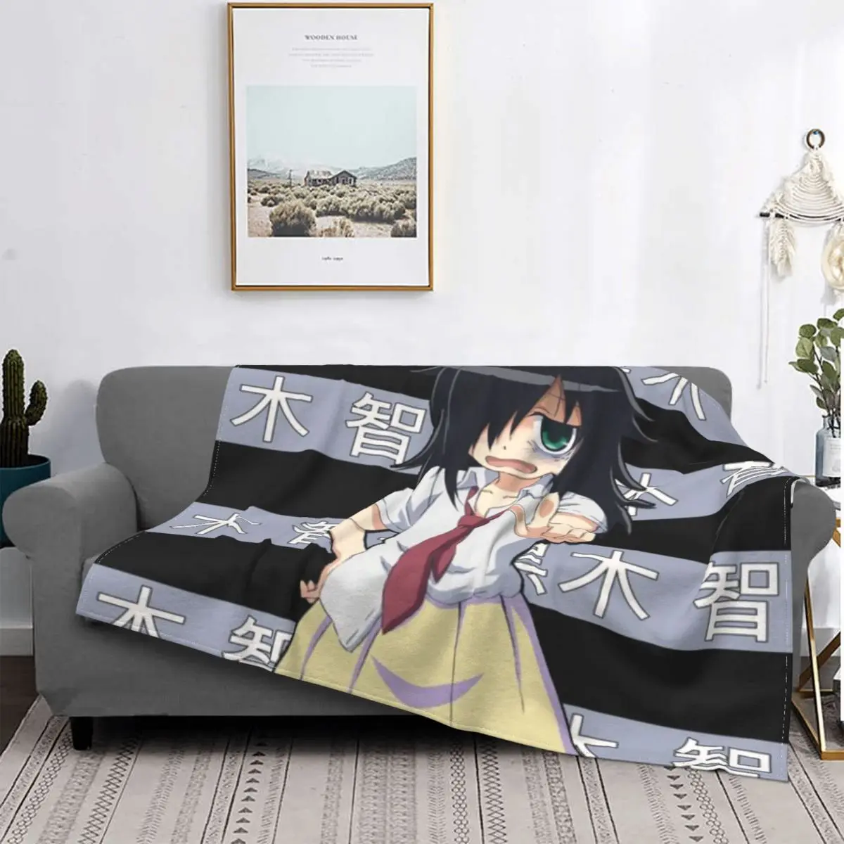 Tomoko Kuroki WataMote Anime An Ultra-Soft Micro Fleece Blanket