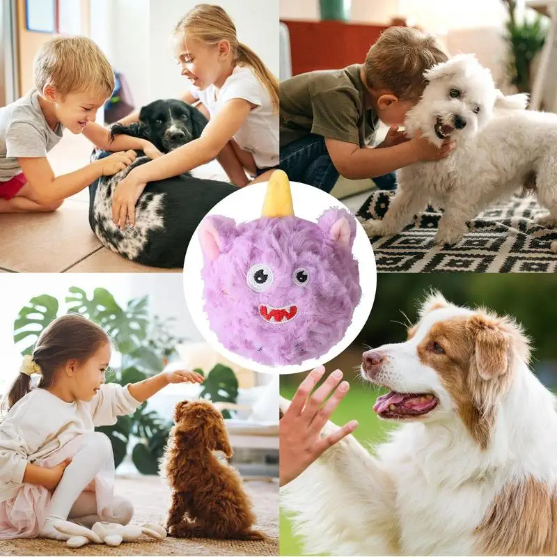 Pets Beast Plush Toys Squeaky Dog Chew Balls 2 In1 Funny Puppy Ball Squeaky Toy For Puppy Entertainment Intelligence