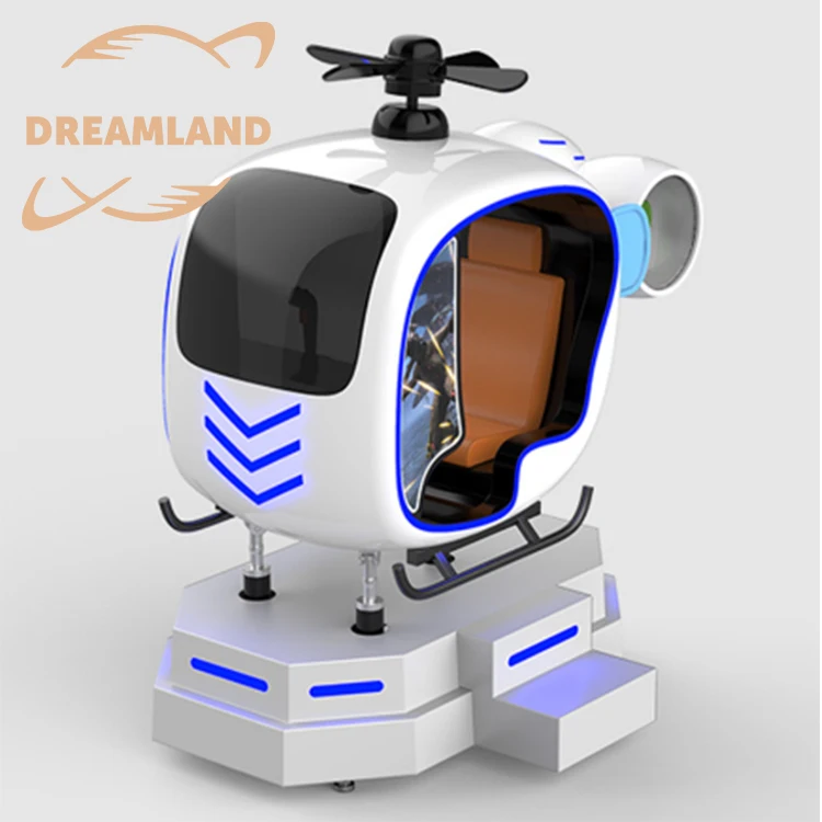 Indoor amusement rides 9d vr helicopter set vr goggles 9d virtual reality machine