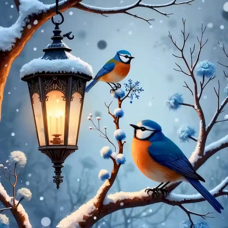 

GATYZTORY 5D DIY Diamond Painting Birds Full Square Round Sale Diamond Embroidery Animal Cross Stitch Mosaic Winter Home Decor