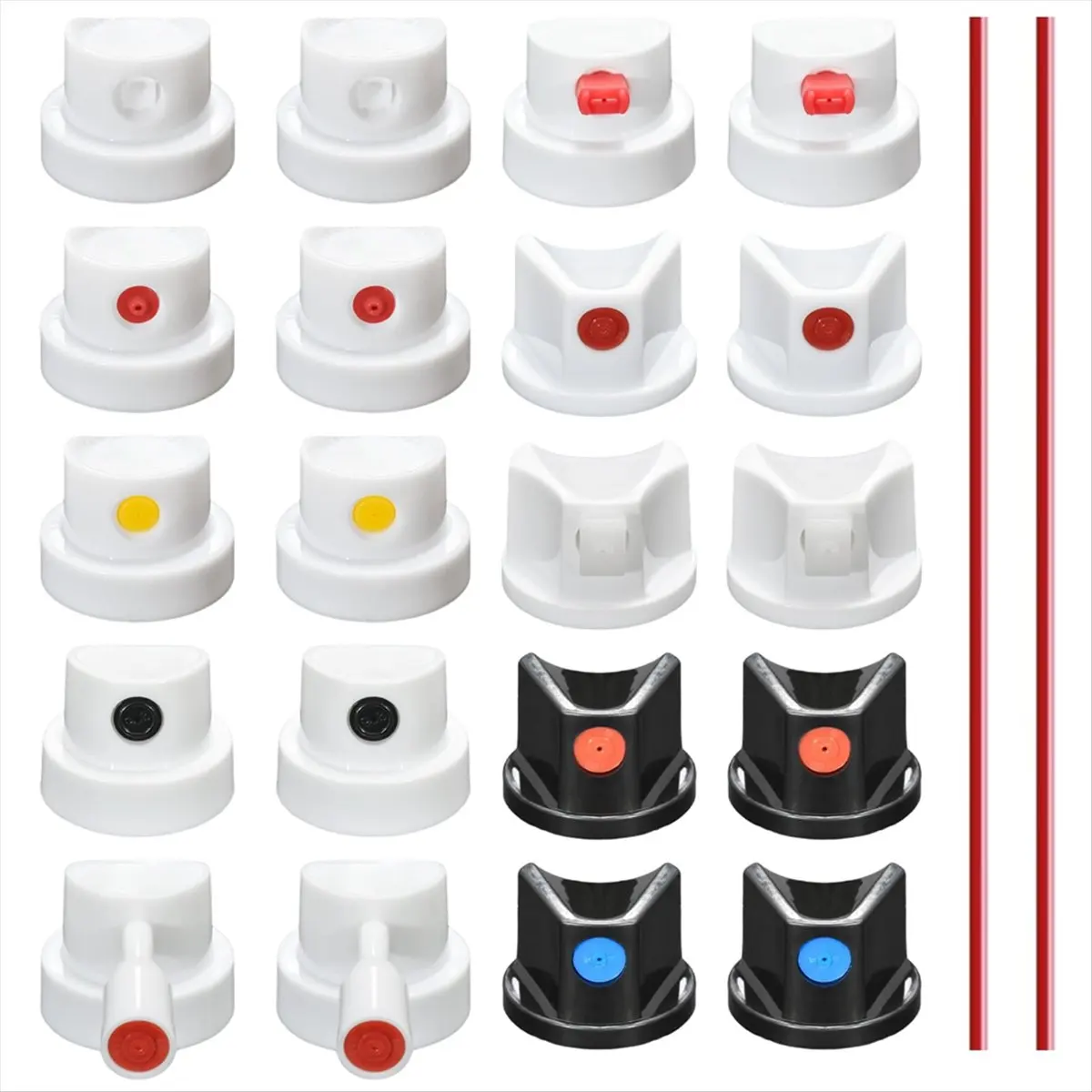 A75K Universal Spraying Can Nozzle Kit for Montana/ - 20 Assorted Caps & Tips - Graffiti, Auto Repair, DIY Projects