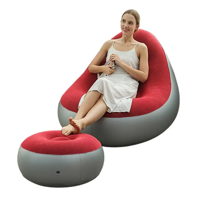 

Inflatable Sofa Chair Portable Air Sofa Recliner Folding Lazy Sofa Blow Up Couch With With Footrest Stool Air Sofa Inflatable