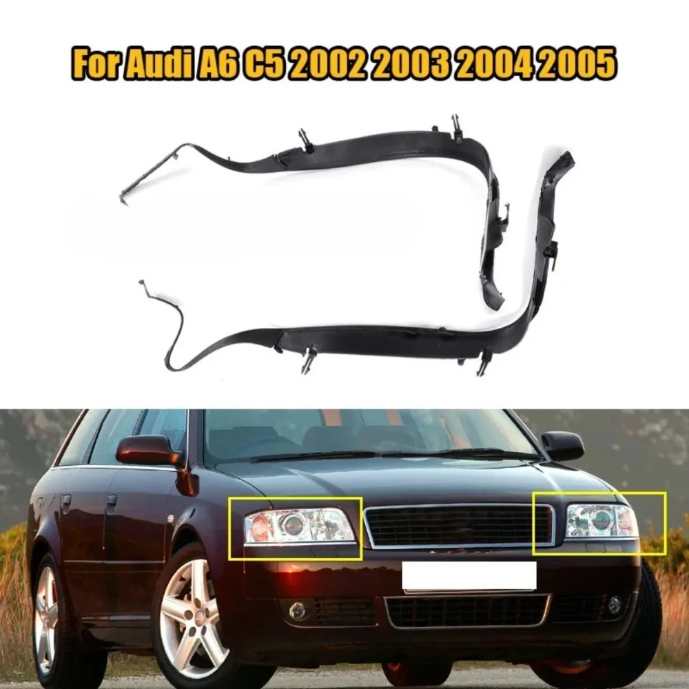 Car Front Headlight Seal Cover Trim Ring For Audi A6 C5 2002 - 2005 Facelift 4B0941191A 4B0941192A