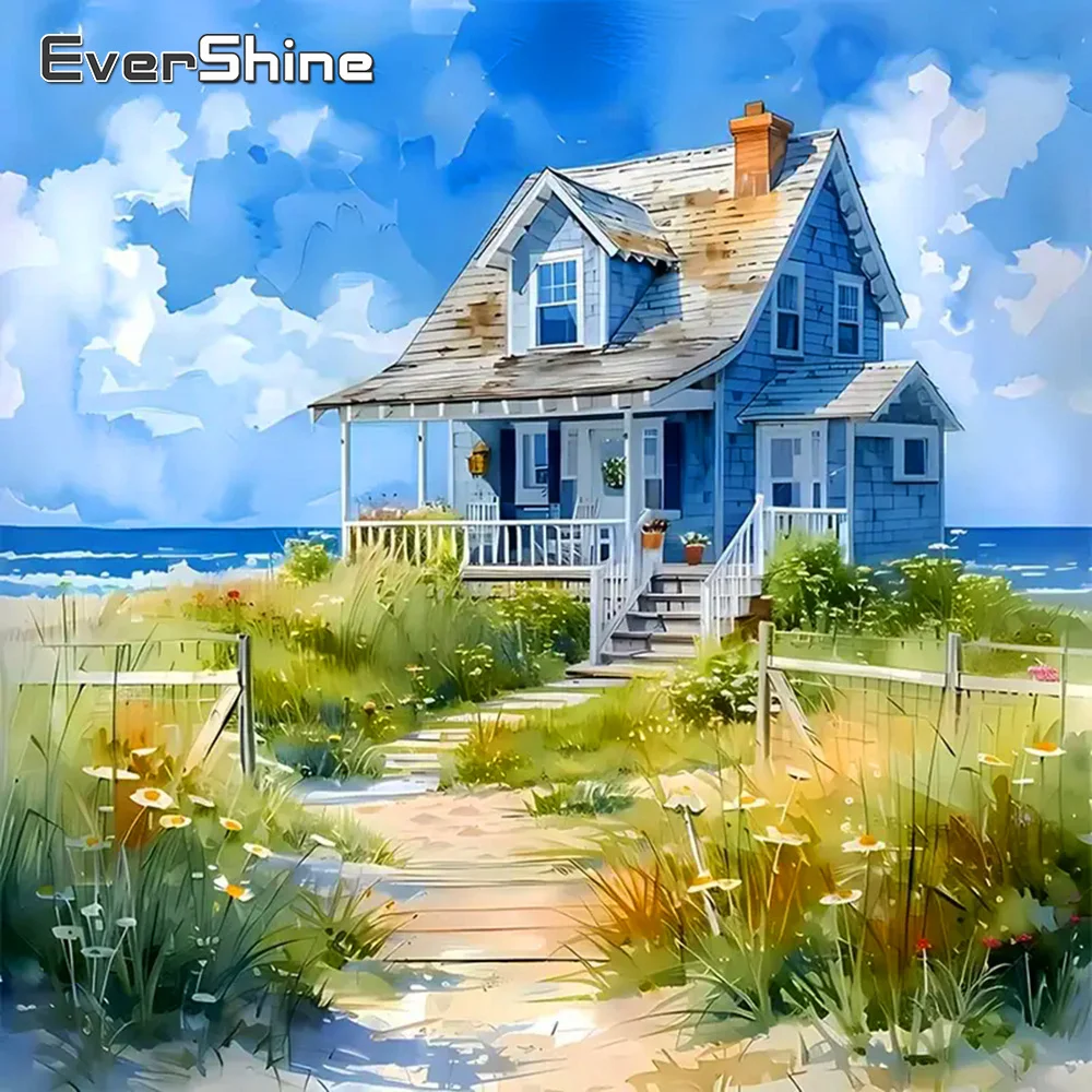 Evershine 5D DIY elmas mozaik ev Landcape Craft kiti elmas boyama sahil duvar dekor sanatı el yapımı hobi