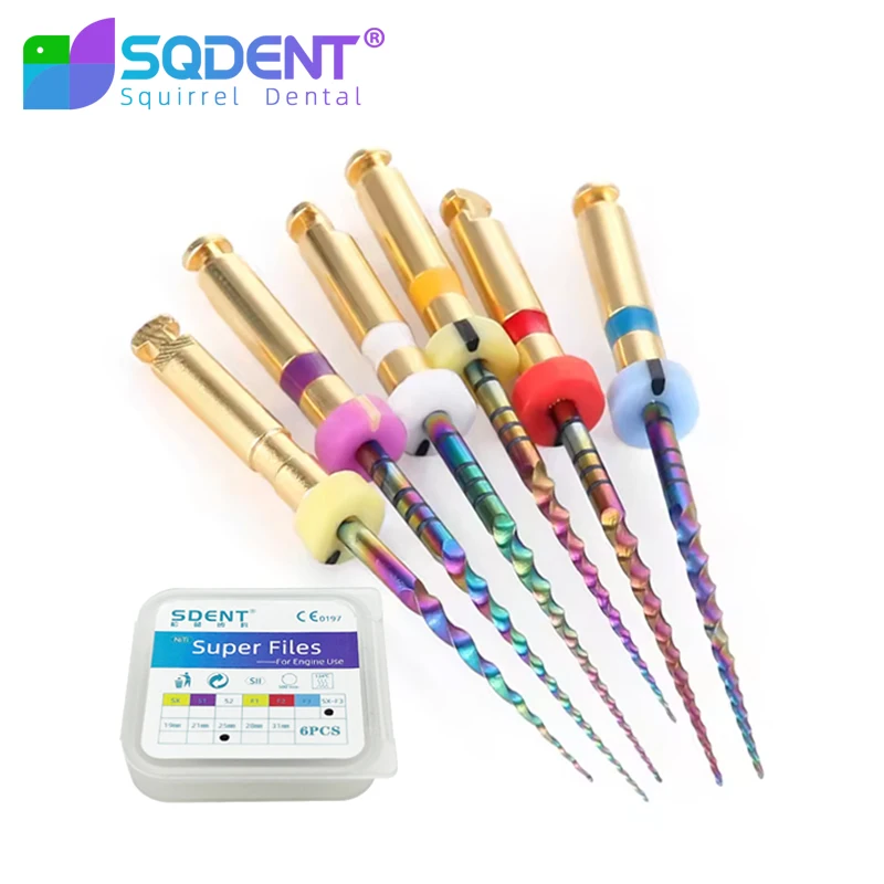 

NiTi Heat Activated Rotary Endodontic Files SX F3 Rainbow 31mm Dental Root Canal Engine Use Reciprocating Retreatment