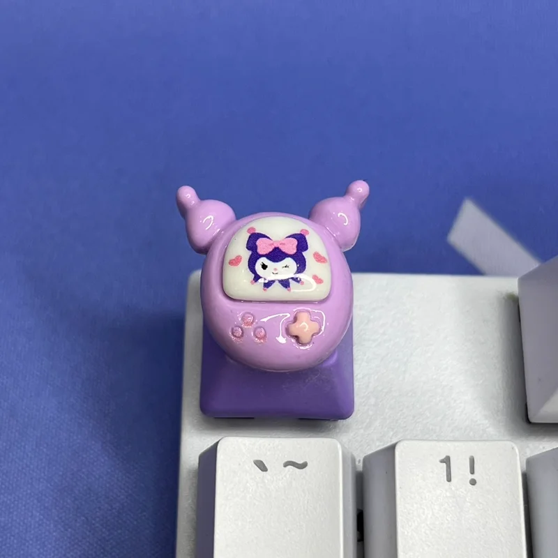 1Pcs New Hot Sale Cute Kuromi Keycap Cross Axis Mechanical Keyboard Keycap Decoration Accessories Anime Related Birthday Gifts