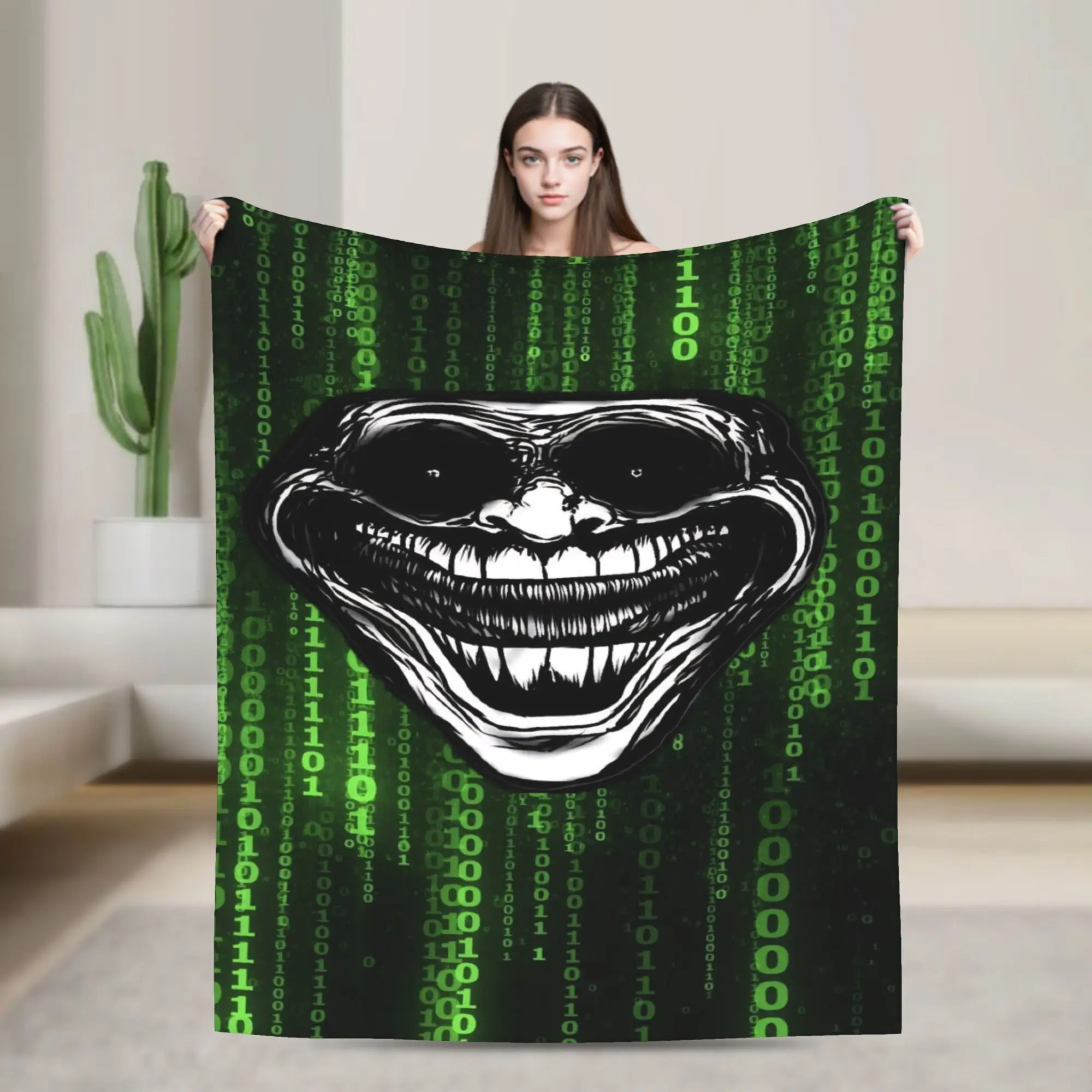 Funny Trollface  Blankets Ultra-Soft Velvet Relax Present  Throw Blanket Plush Thin Quilt