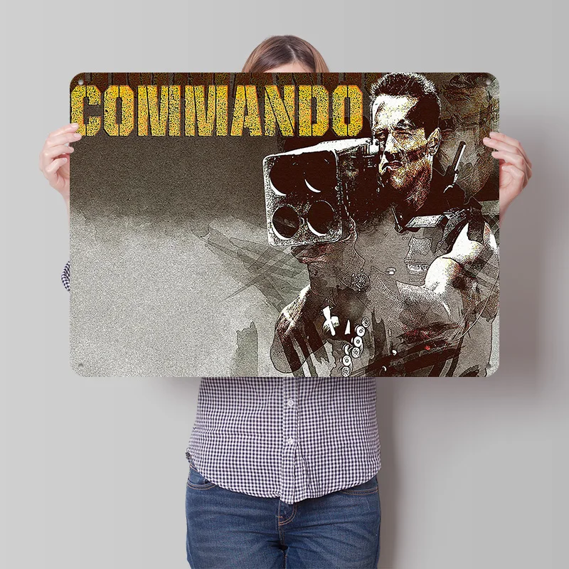 Commando 1 Metal Poster Perfect Gift for Fans Lovers Personalized Wall Art Metal Sign for Living Room Decoration Items Wand Deko