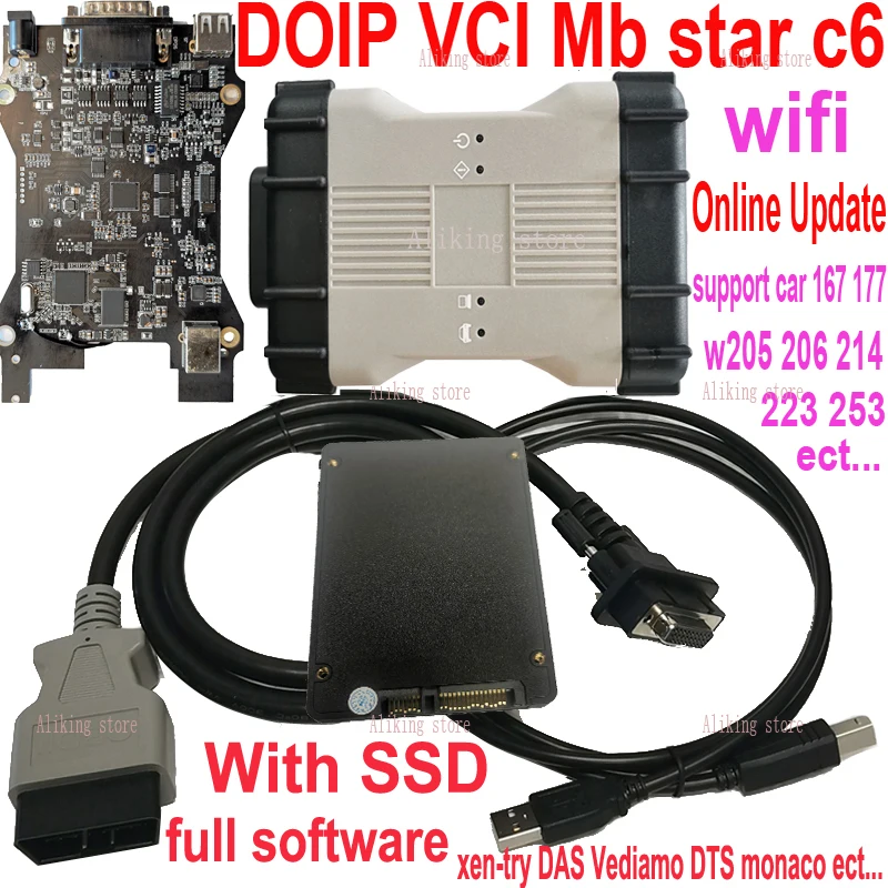 DOIP WIFI MB Star C6 support K CAN with software SSD C6 tablet FZ G1 Multiplexer vci c6 Diagnosis Tool W206 223 167 214 177 ect.