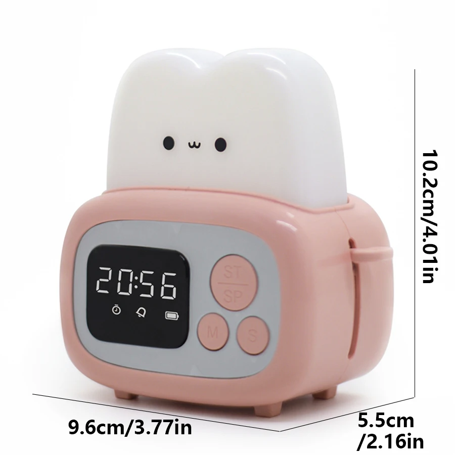 1pc new LED toaster alarm clock, creative cartoon nightlight with timing function, ins wind bedside decoration