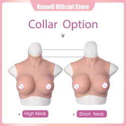 KnowU-New Silicone High/Low Collar Silicone Large Breasts For Crossdresser Transgender Cosplay Queen's New Outfit