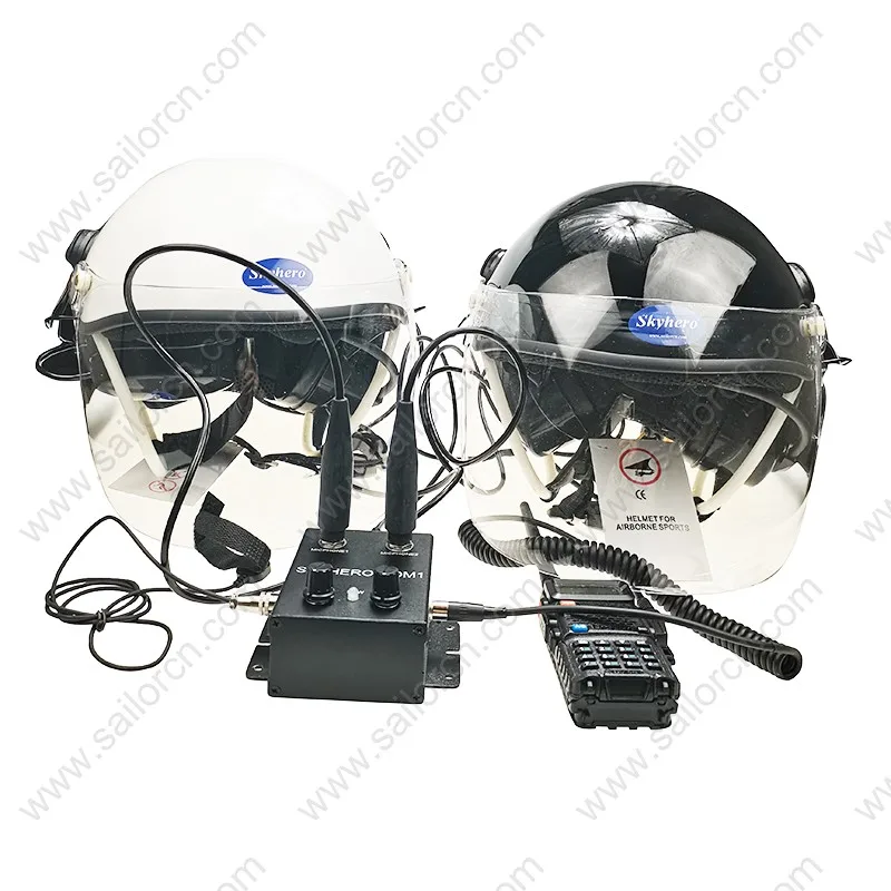 2XParamotor Helmet with Intercom, Parallel Intercom System, Autogyro Helmet, Open Cockpits Helmet,