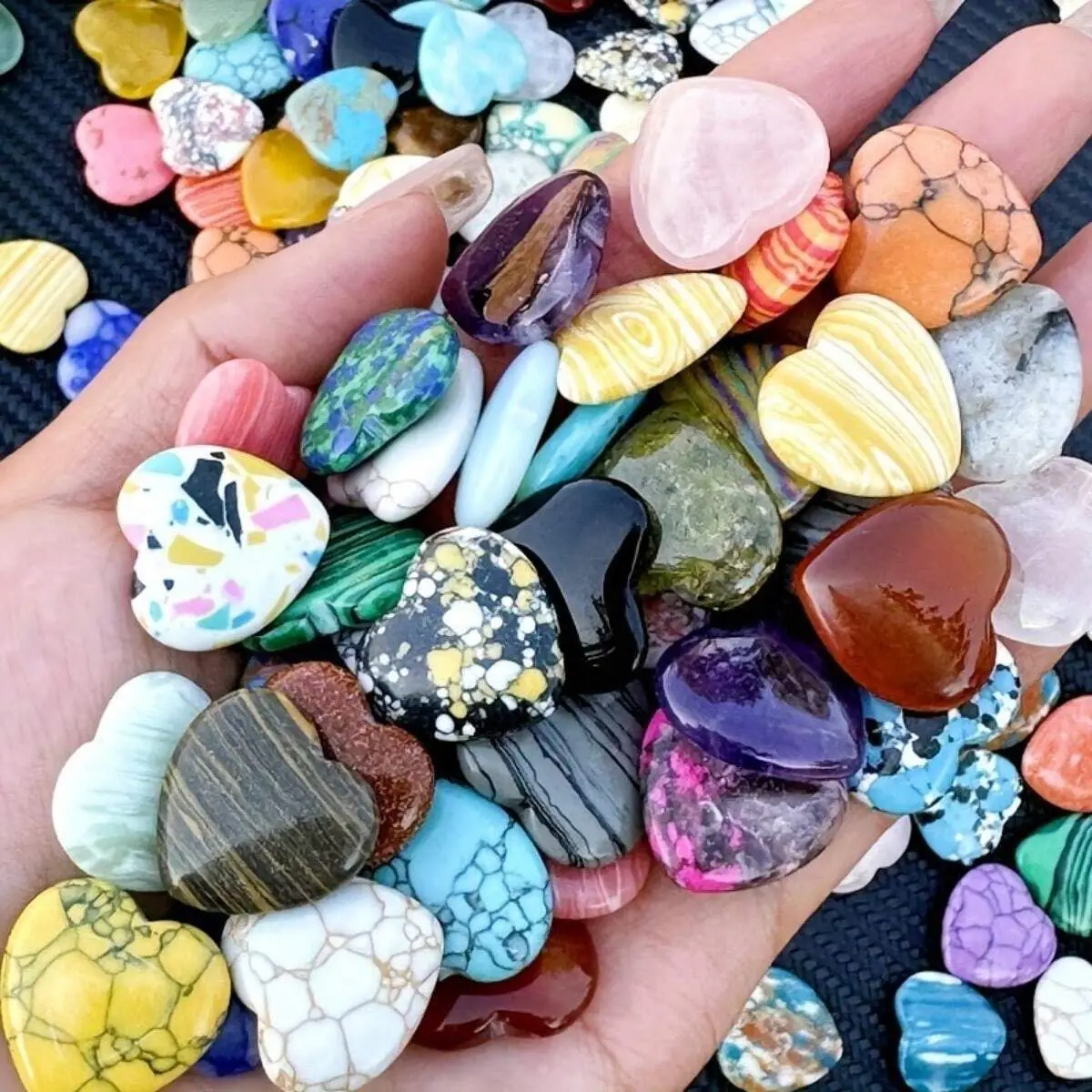 10/20/30PCS 20MM Heart Shape Stone Crystal Amethyst Love Healing Stones Irregular Mineral Gravel Specimen for Home Garden Decor