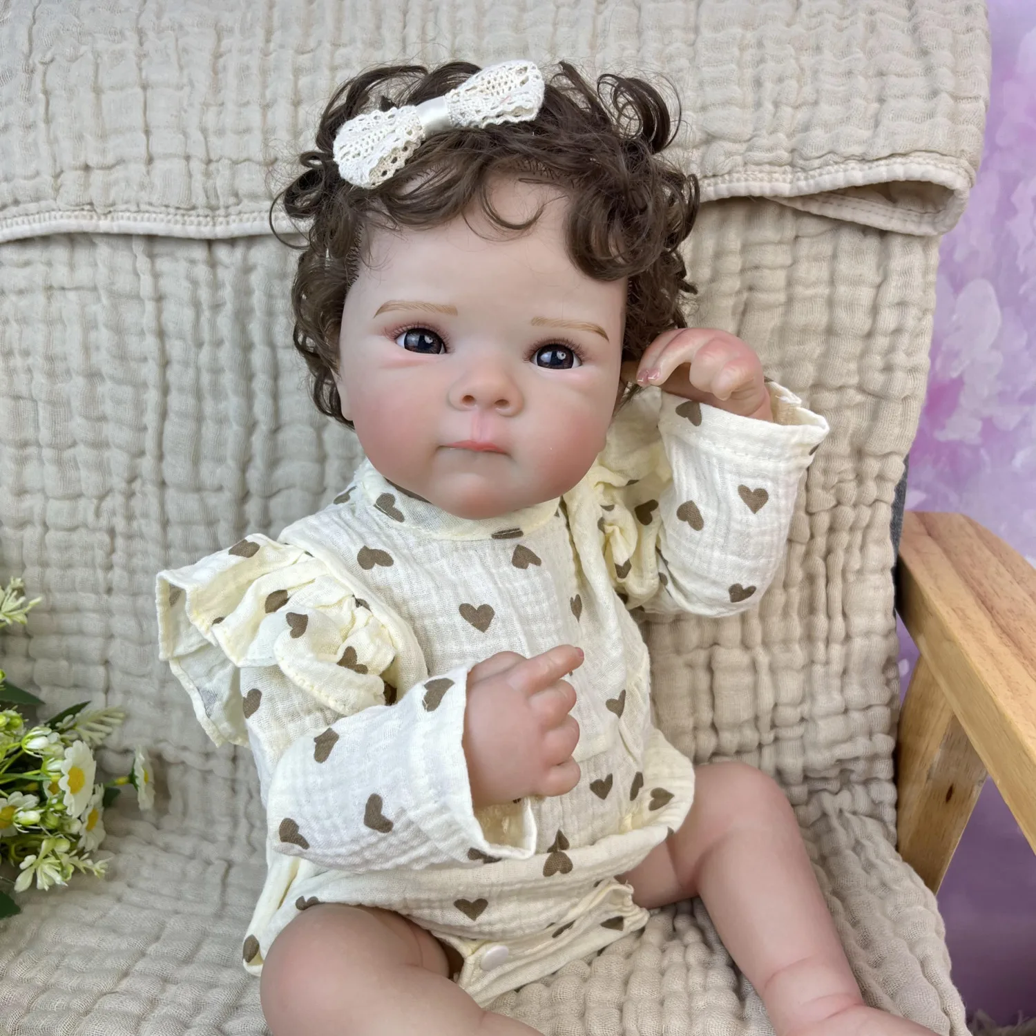 BZDOLL 19 CALI 48 CM Lalka Reborn z Pełnego Winylu, Realistyczna, Ręcznie Robiona, Modna, Idealna na Prezent Urodzinowy, Kolekcjonerska Lalka Humanoidalna dla Dzieci