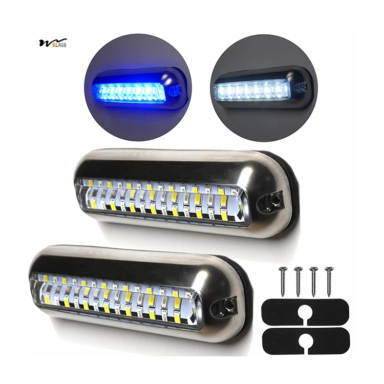 

Двухцветные 42LED умные лодочные фонари IP68 водонепроницаемый подводный фонарь с одной кнопкой управления синий белый цвет уровень для морских пехотинцев