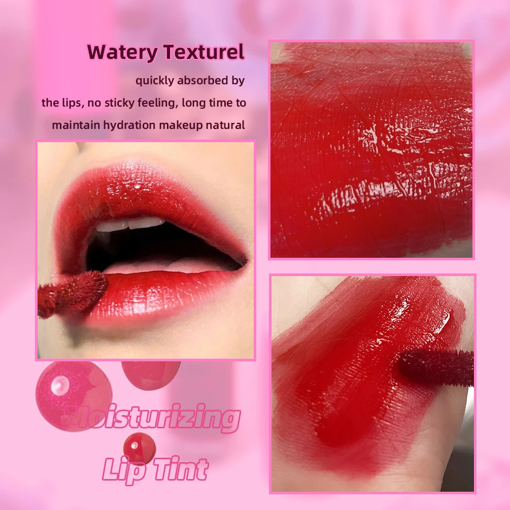 QIBEST New Lip Gloss Watery Lip Glaze Moisturizing Lasting Easy Halo-Dyeing Liquid Lipstick Hydrating Lip Tint Women Cosmetics