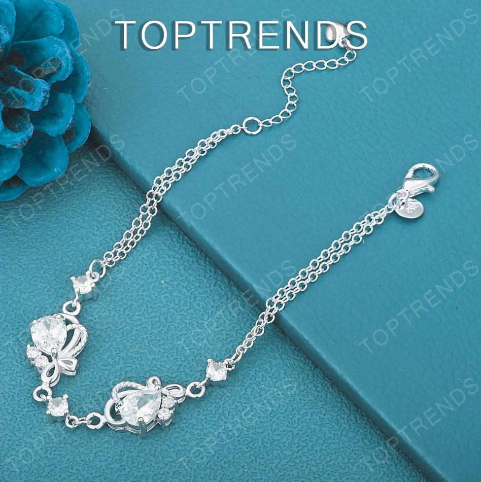 

Роскошные красивые украшения с цирконами в форме капли воды, браслет из стерлингового серебра 925 пробы для мужчин и женщин, аксессуары для вечеринок, помолвок, свадеб, подарки для девушек