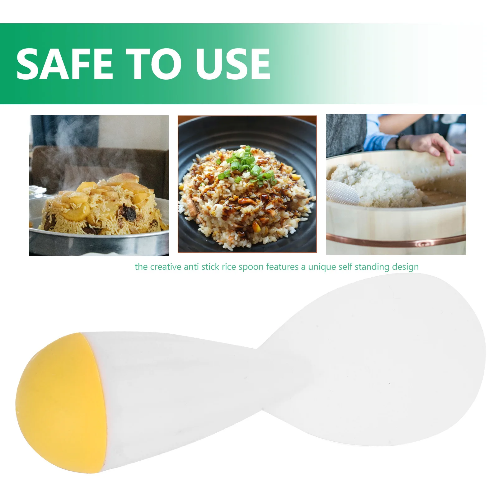 

1pcs Non-Tip Rice Spoon Self-Standing Anti-Stick Design Ergonomic Handle For Home Restaurant Kitchen Use Plastic Rice Cooker