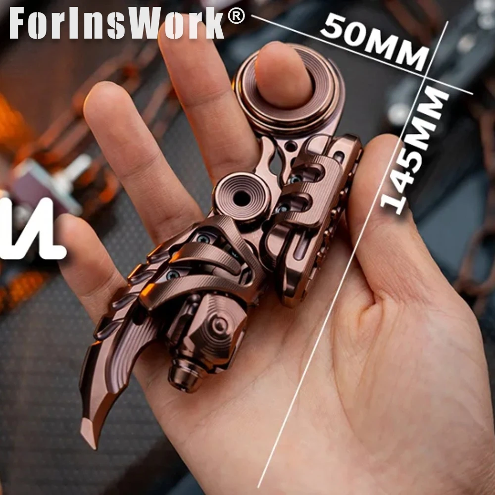 WANWU EDC Antique Bronze Stainless Steel Exoskeleton Mechanical Magnetic Sliders Accessories Stress Relief Toy