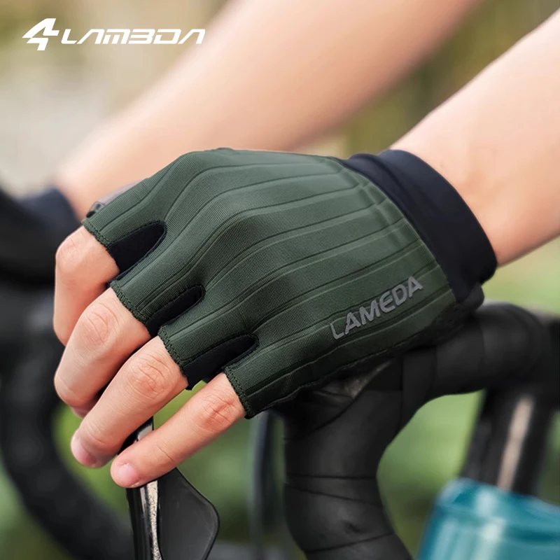 LAMEDA Cycling Gloves XRD Palm Pad Men's Road Bike Gloves Summer Breathable Bicycle Half Finger Gloves Biker Bicycle Accessories