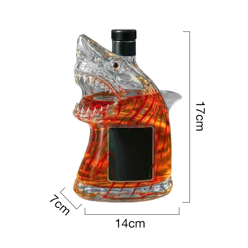 Custom logo glass transparent sherry whisky bottle