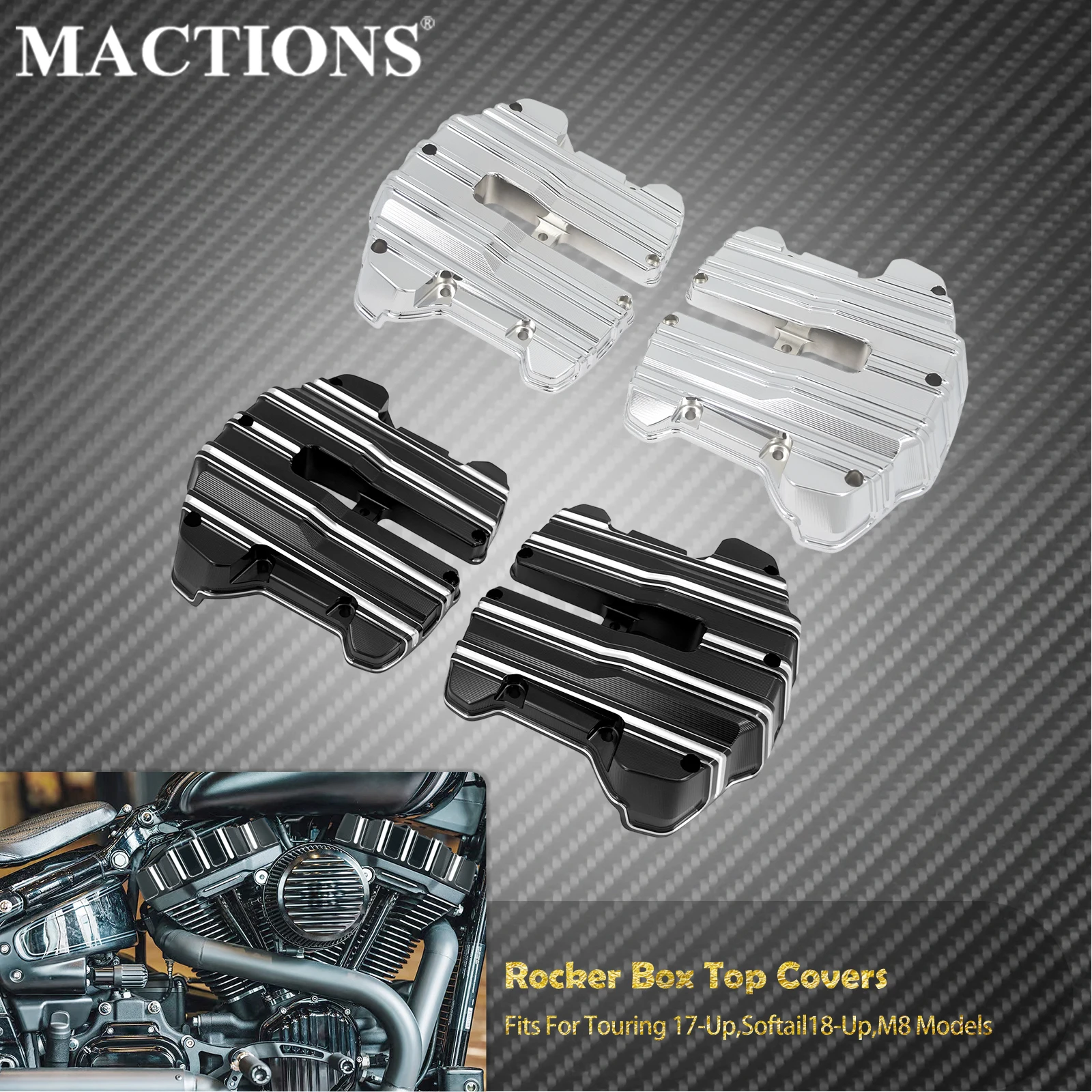 Motorcycle Engine Rocker Box Top Cover Case For Harley M8 Touring Softail Road King Street Electra Glide Fat Boy Breakout 18-24