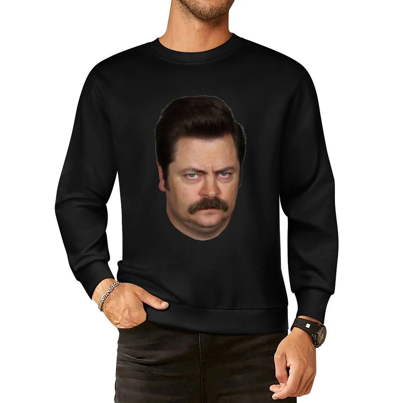 

Ron Swanson Pullover Hoodie tracksuit men fashion men sweatshirts for men