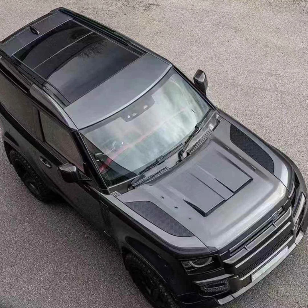 غطاء محرك السيارة من ألياف الكربون Defender 90 110 130 لسيارة Land Rover Defender 20 21 22 23 24 25