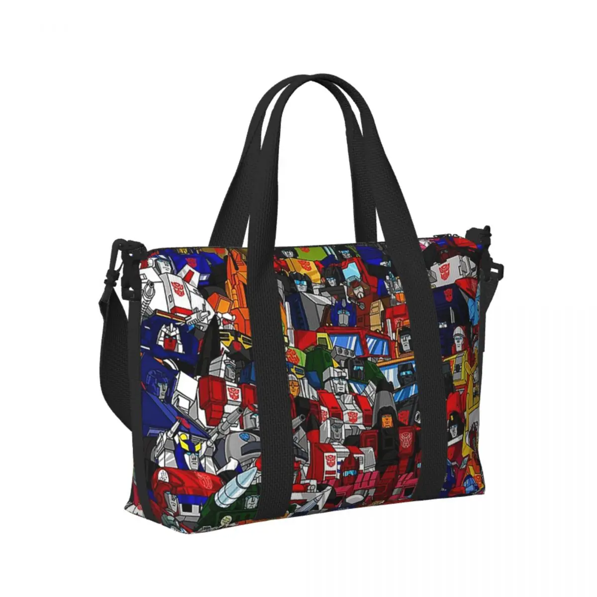 

Custom G1 T-Transformers Autobots Beach Travel Bag Large Capacity Tote Bags for Gym Yoga Women Shopping Duffle Shoulder Bag