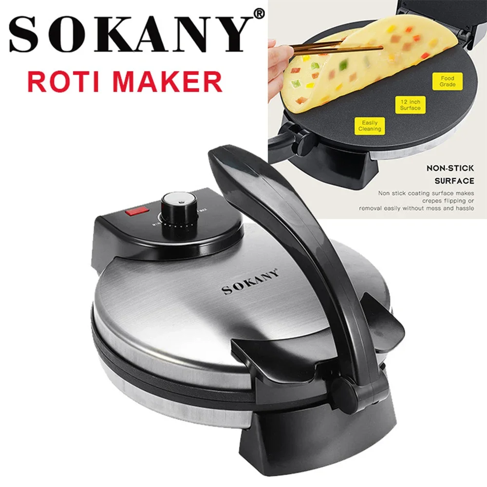 

Electric Pancake Machine 2000W Fast Heating Non Stick Coating Frying Pan Adjustable Temperature Control Pancake Pizza Machine