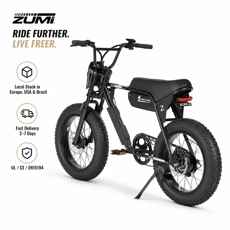 STROVAN US EU Brazil Stock V8 LED Turn Signal Electric Bicycle with Front Fork Suspension Wholesale Factory Supply for