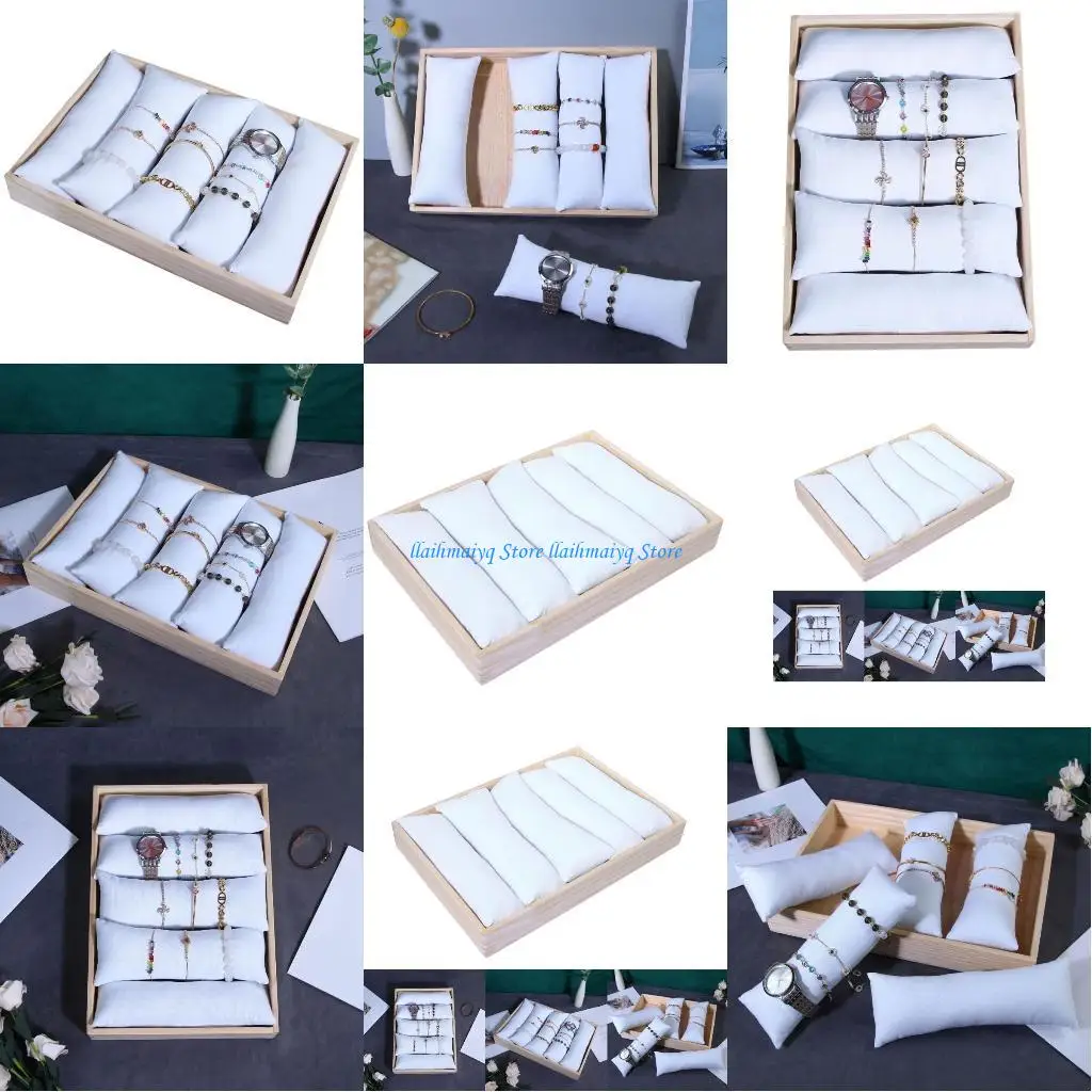 

573B Поднос для ювелирных изделий для часов Модный поднос для ювелирных изделий Деревянный держатель для ювелирных изделий