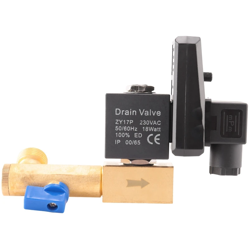 

G1/2 DN15 230V Automatic Timed Water Tank Electronic Timed Drain Valve For Air Compressor Condensate Management Durable
