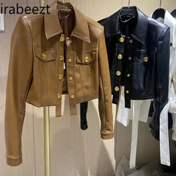 French Short Leather Woman 2024 Autumn and Winter New Advanced Sense Slim Temperament Suit Coat Casual Jackets for Women