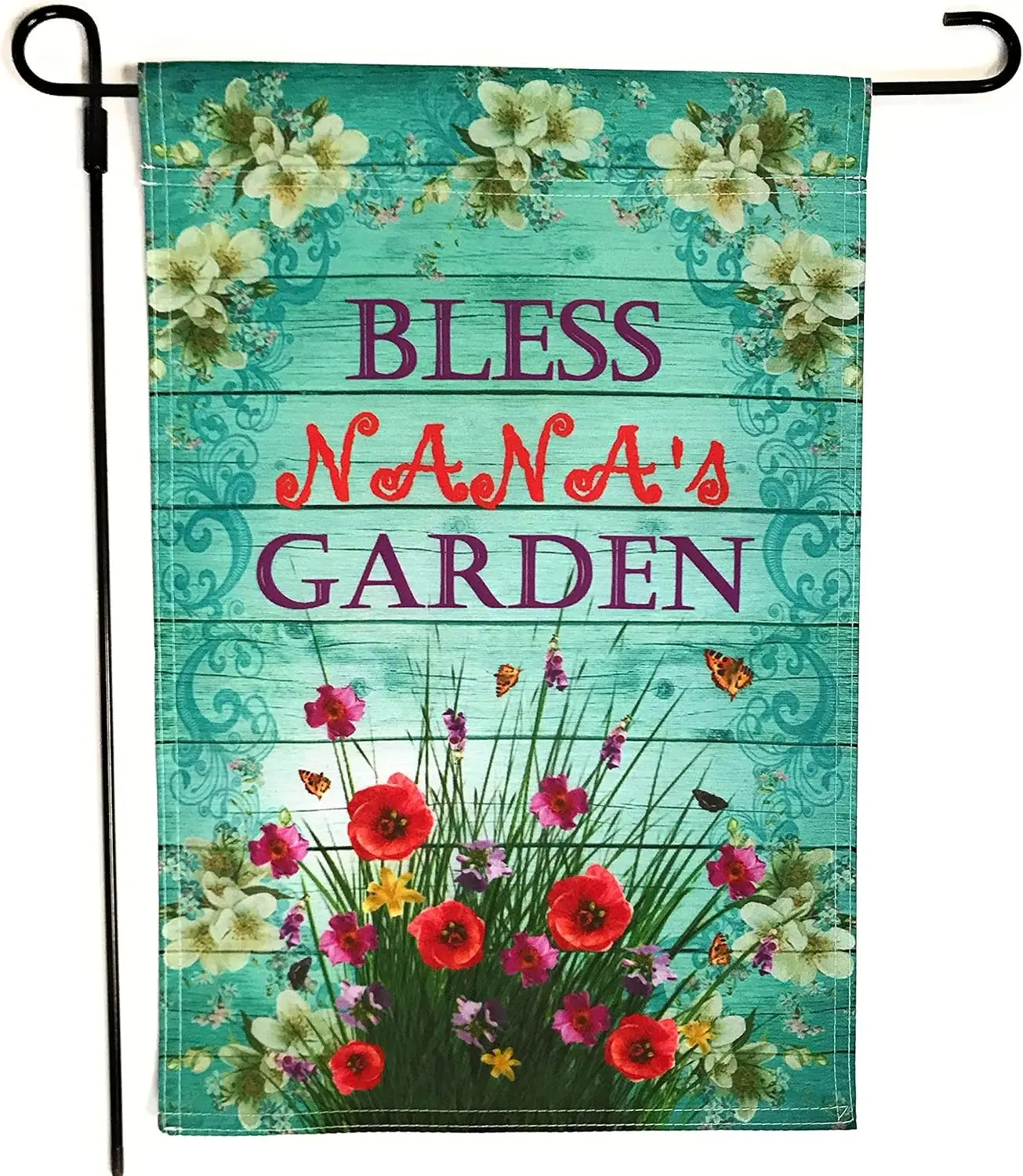 Bless Nana's Garden Outdoor Decorative Garden Flag that Says Nana - Great Gift for Nana from Granddaughter, Grandson, or all