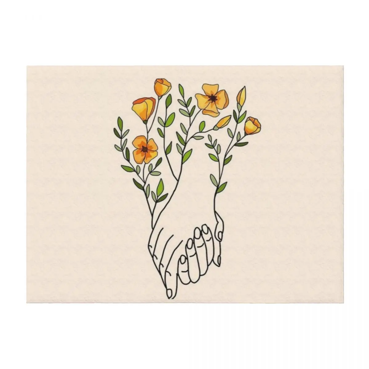 

Hands with flowers Throw Blanket Furrys Cute Decorative Beds Sofa Blankets