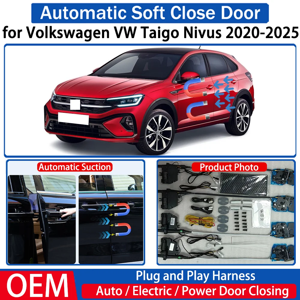 for Volkswagen VW Taigo Nivus 2020-2025 Car Automatic Soft Close Door Electric Suction Kit Auto Power Closing System Plug＆play