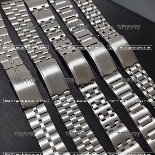 Imagen 2 del producto Vintage All Brush Silver correa de reloj de acero inoxidable pulsera plateada apta para reloj Seiko 6139 6138