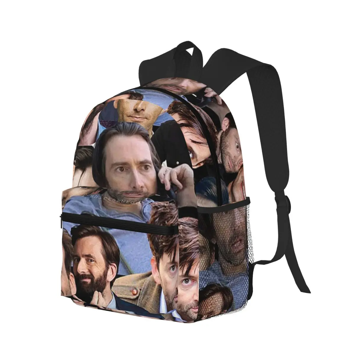 David Tennant Photo Collage Student Backpack School Bag Hiking Travel Daypack for Men Women Bookbag Shoulder Bags