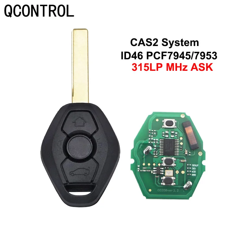 QCONTROL 3 buttons Remote Key for BMW 3 5 7 series X3 X5 Z3 Z4 Z8 E46 E60 E83 E53 E36 E38 CAS2 315LP MHZ 315MHz 433MHZ 868MHZ