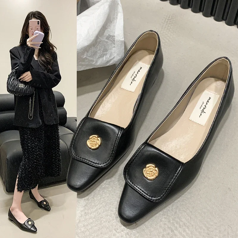 Vrouwen Pumps Luxe Zwart Lakleer Hoge Hakken Mode Puntige Neus Damesschoenen Kantoordame Slip-On Werkhakken Vrouwen Loafers