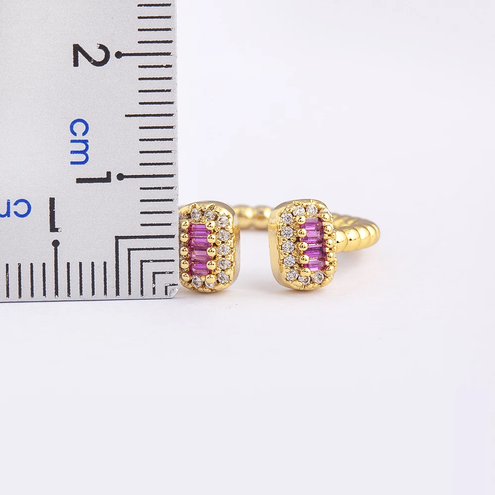 Nidin New Irregular Rings Zircon Stone Aesthetic Girl 4 Colors Open Adjustable Rings for Women Vintage Jewelry Accessories Gift