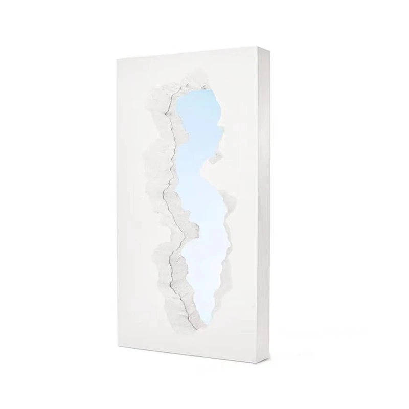 Italian creative art modeling glass fiber reinforced plastic special-shaped wave full-body mirror, designer Internet celebrity
