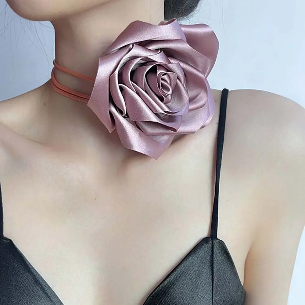 Blume Rose Choker Gürtel Retro Satin Körper kette Taille Kette Taille Schmuck Halskette Mädchen