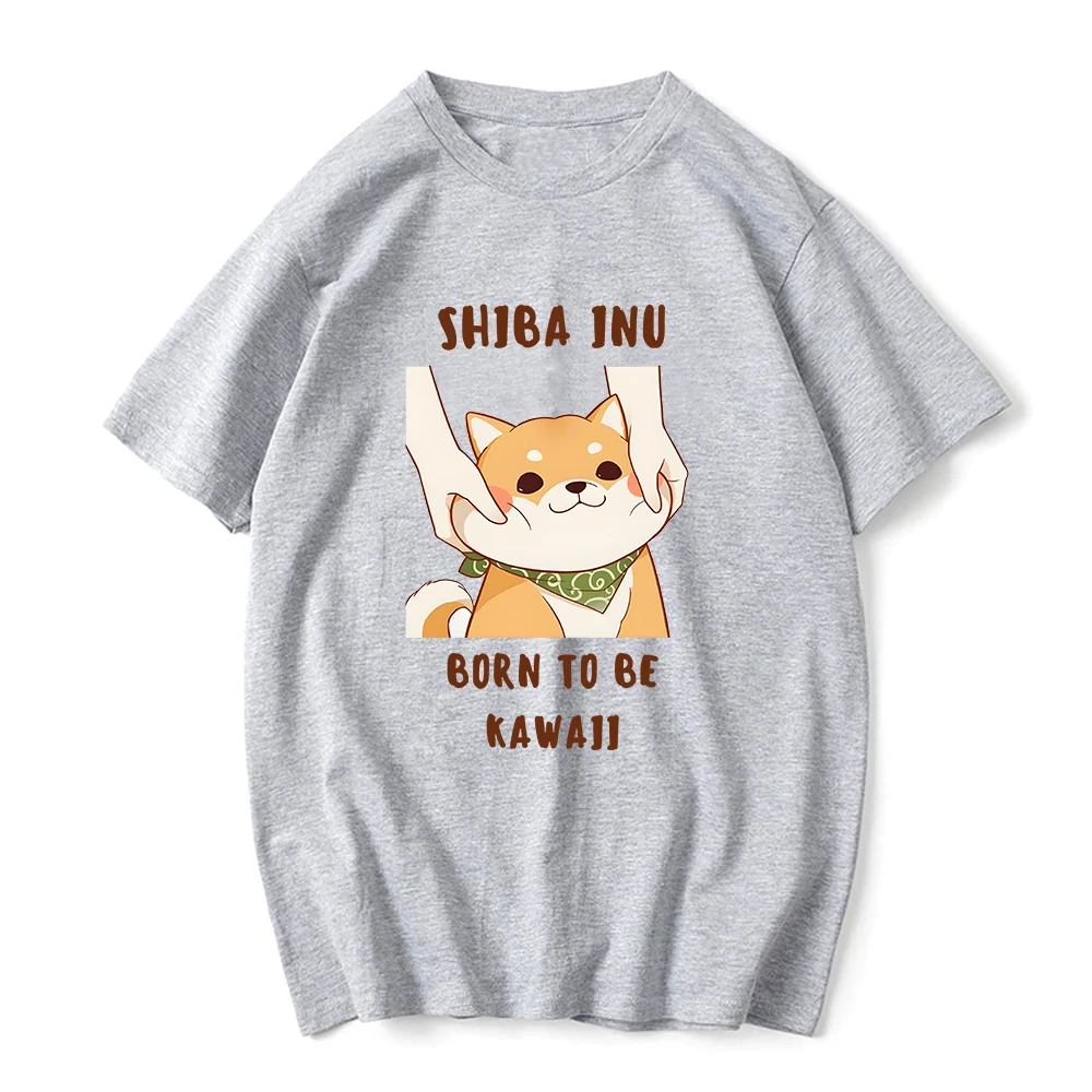 Camiseta de perro Shiba Inu, camisetas con estampado de dibujos animados Kawaii, ropa para niñas, camisetas de manga corta de verano, camisetas 100%