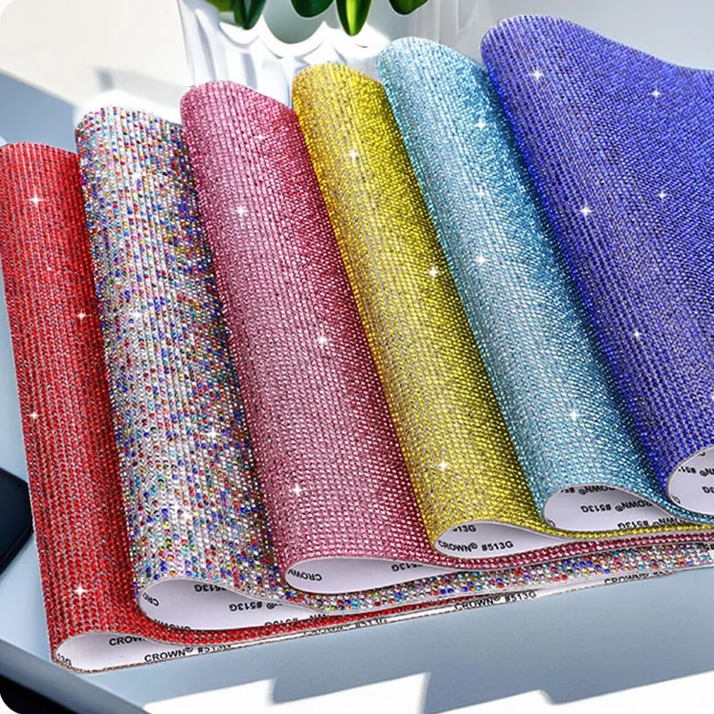 12x20/24x20 سنتيمتر ذاتية اللصق حجر الراين كريستال بريق ملصقات ورقة DIY بها بنفسك الماس لاصقة تزيين الهاتف سيارة تقليم ديكور مائي