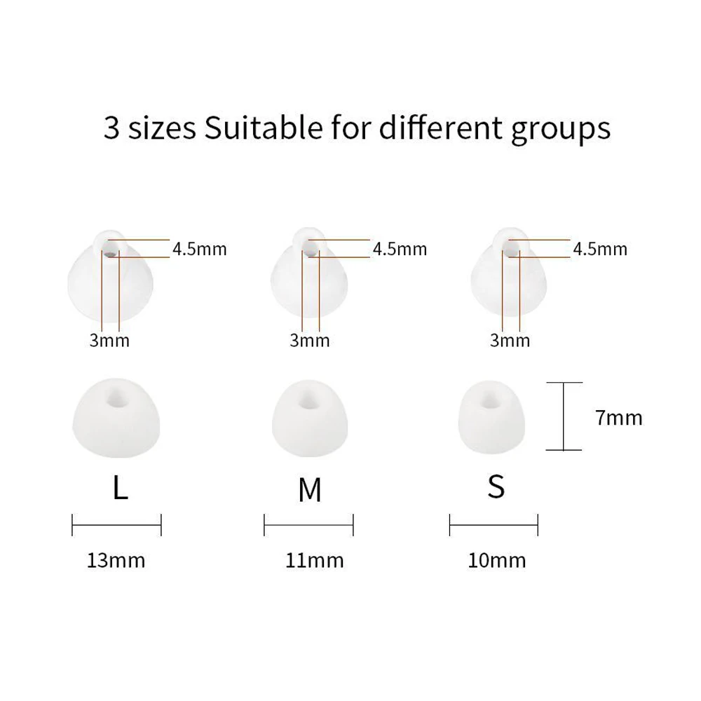 6Pcs Silicone Ear Tips for CMF by Nothing Buds Pro 2 Earbuds Eartips Buds Pro 2 Tips Headphones Earplugs